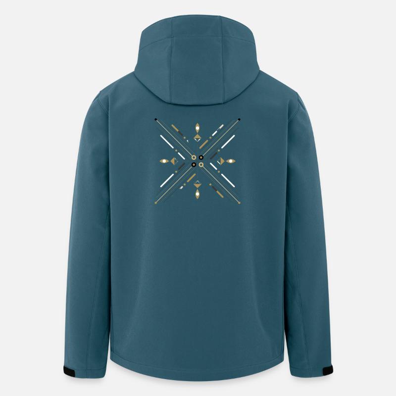 Abstrakt Geometrisch - Recycelte Männer Softshell-Jacke von Stanley/Stella - Dunkles Petrol