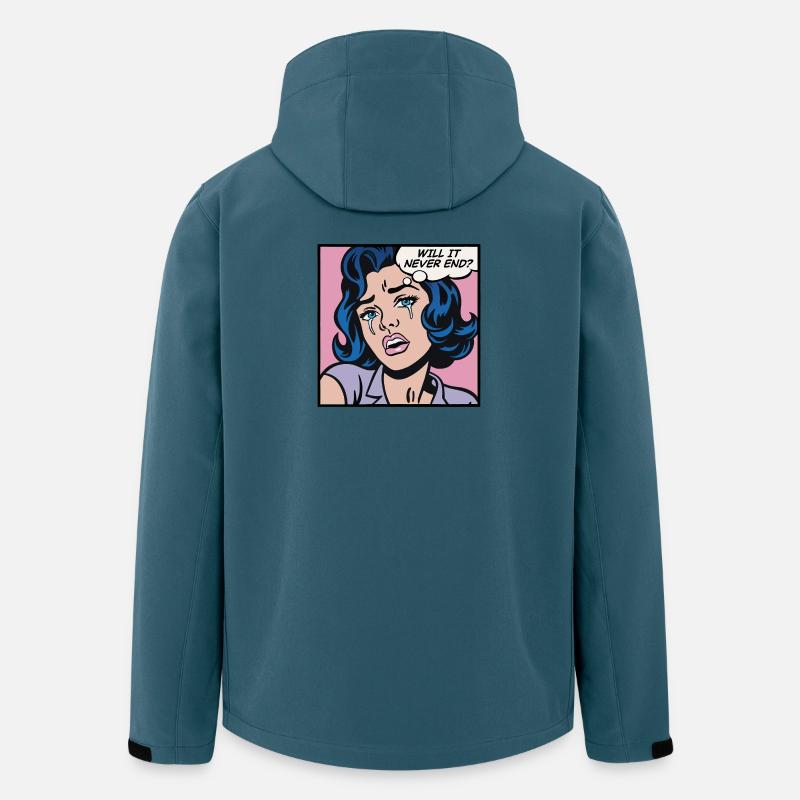 Wird es nie enden? Pop-Art-Mädchen - Recycelte Männer Softshell-Jacke von Stanley/Stella - Dunkles Petrol