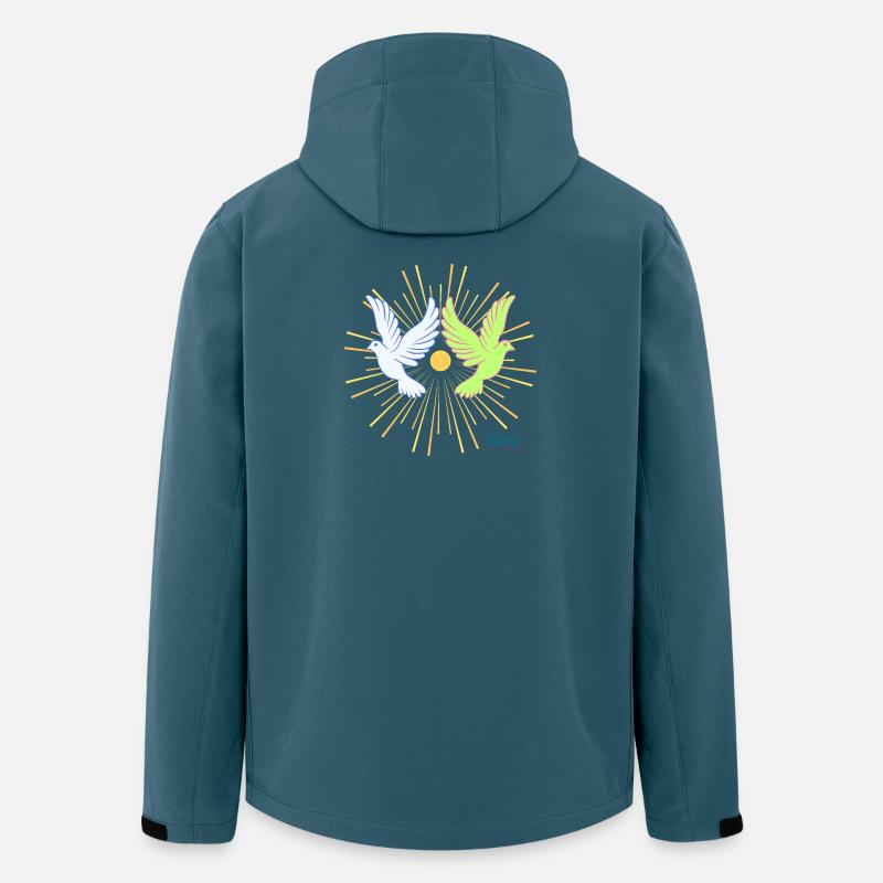 Doves at Sunrise Rise Graphic - Men’s Recycled Softshell Jacket by Stanley/Stella - stargazer