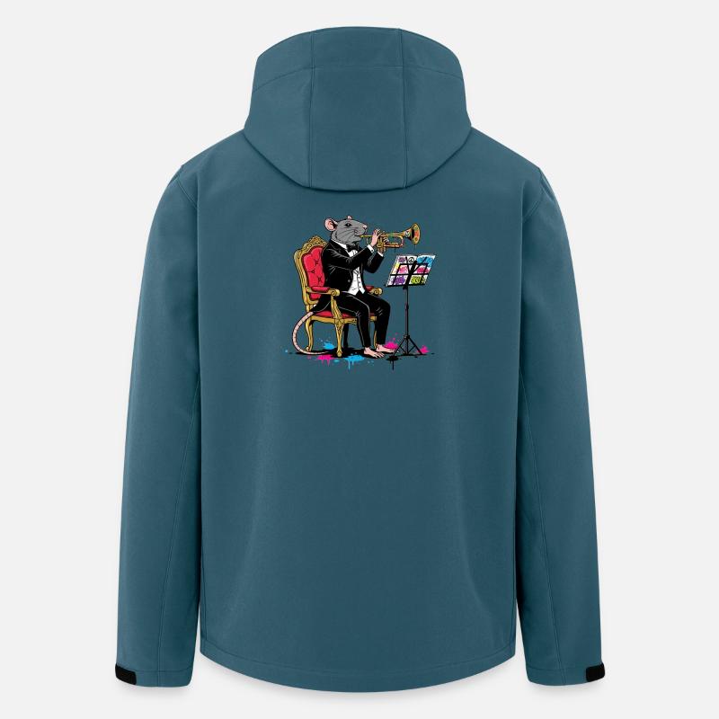 Jazzrat im Smoking Trompete - Recycelte Männer Softshell-Jacke von Stanley/Stella - Dunkles Petrol