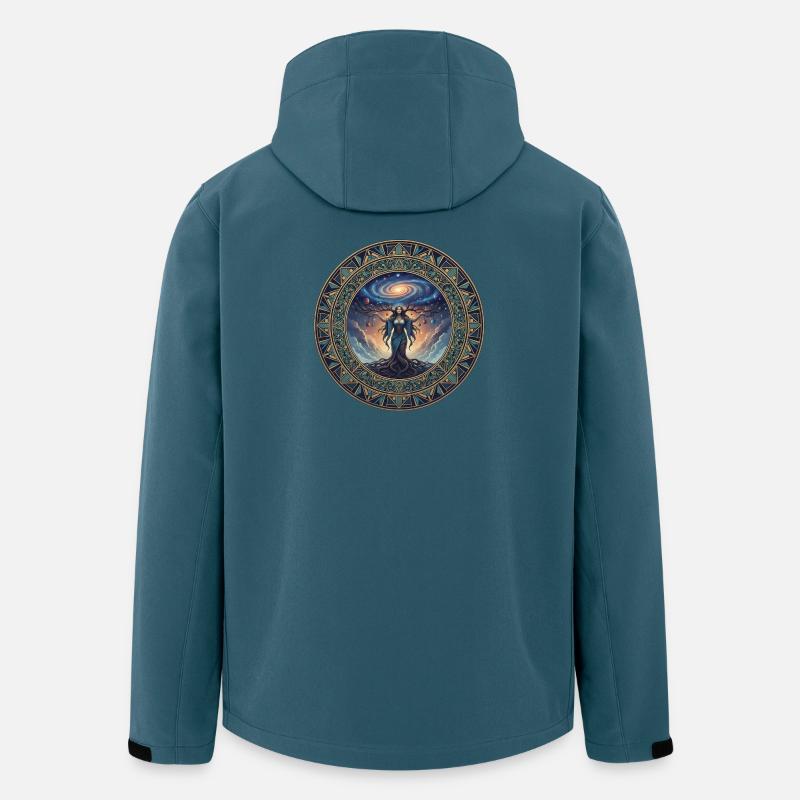 Kosmische Gaia Mandala - Recycelte Männer Softshell-Jacke von Stanley/Stella - Dunkles Petrol