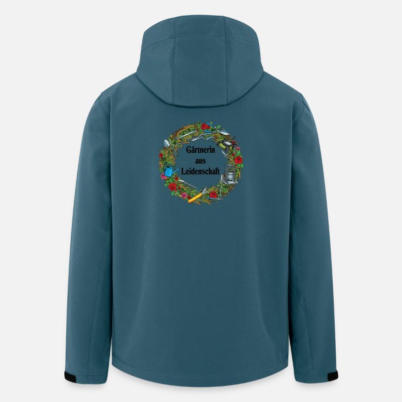 Gartenwerkzeug Kranz Muster - Recycelte Männer Softshell-Jacke von Stanley/Stella - Dunkles Petrol