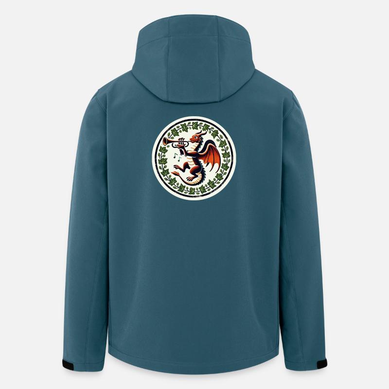 Trompetendrache im Efeukranz - Recycelte Männer Softshell-Jacke von Stanley/Stella - Dunkles Petrol