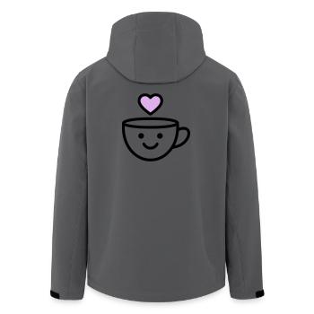 Guten-Morgen-Tasse mit Herz für dich - Recycelte Männer Softshell-Jacke von Stanley/Stella - Dunkles Petrol - Hinten - AI Model Male 185 light (185cm)