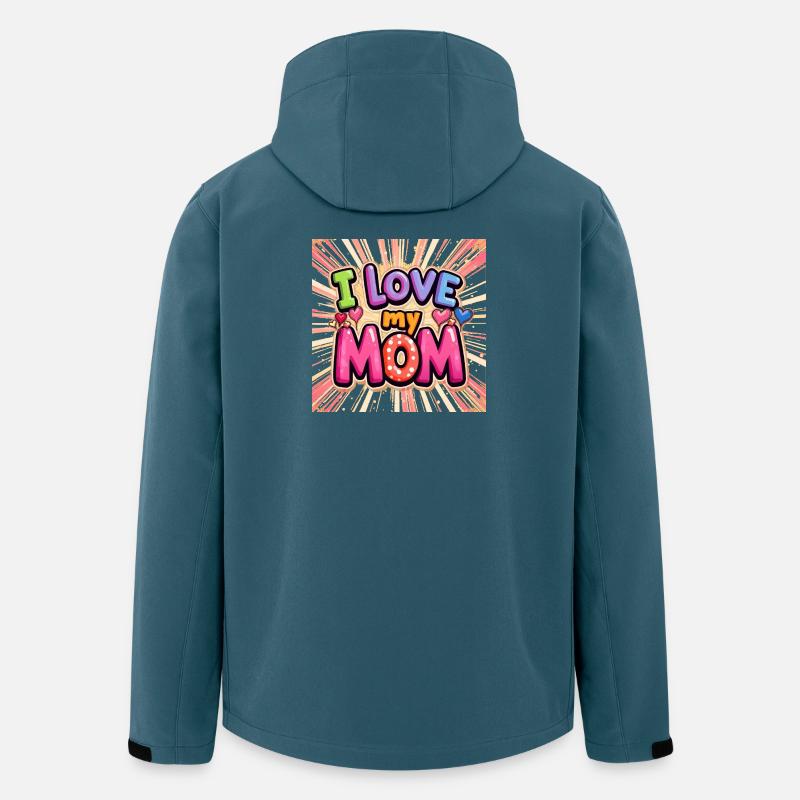 J’aime ma maman - Veste softshell homme en polyester recyclé Stanley/Stella - bleu pétrole foncé