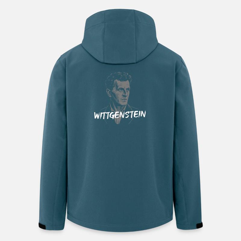 Ludwig Wittgenstein Philosophe Portrait monotexte - Veste softshell homme en polyester recyclé Stanley/Stella - bleu pétrole foncé