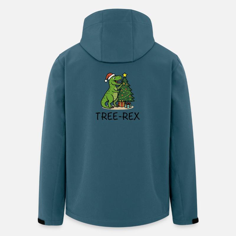 Tree-Rex – Style Noël moche - Veste softshell homme en polyester recyclé Stanley/Stella - bleu pétrole foncé