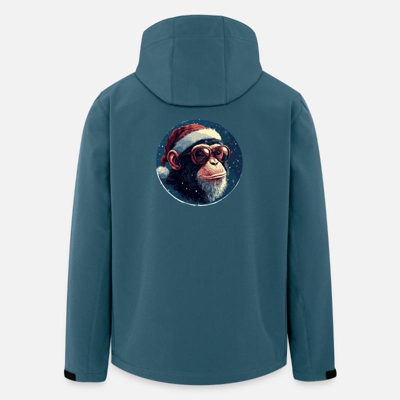 Monkey Christmas with glasses - Men’s Recycled Softshell Jacket by Stanley/Stella - stargazer