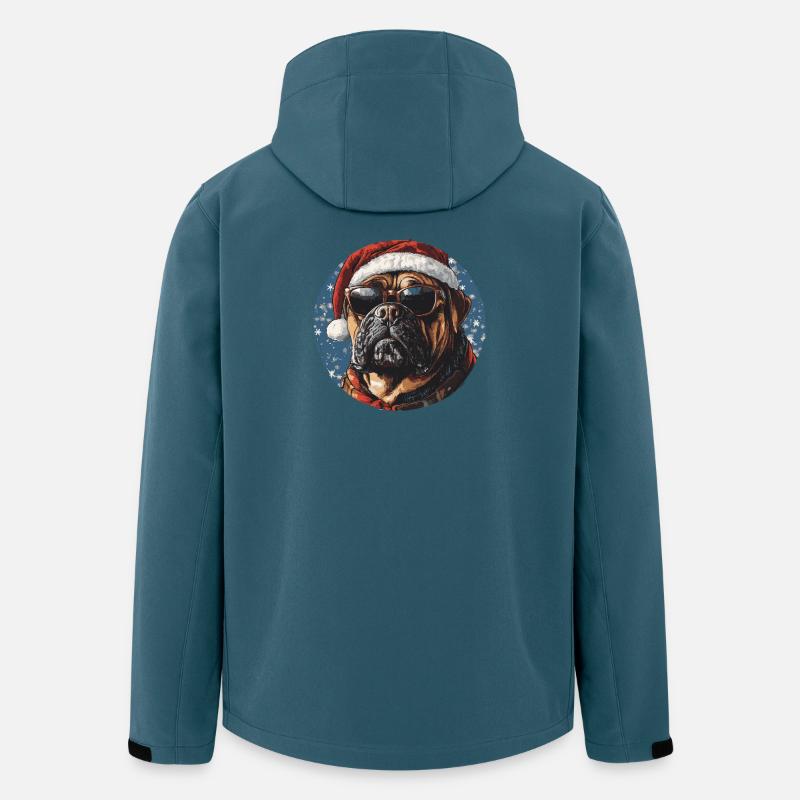 Santas Dogge mit Sonnenbrille - Recycelte Männer Softshell-Jacke von Stanley/Stella - Dunkles Petrol