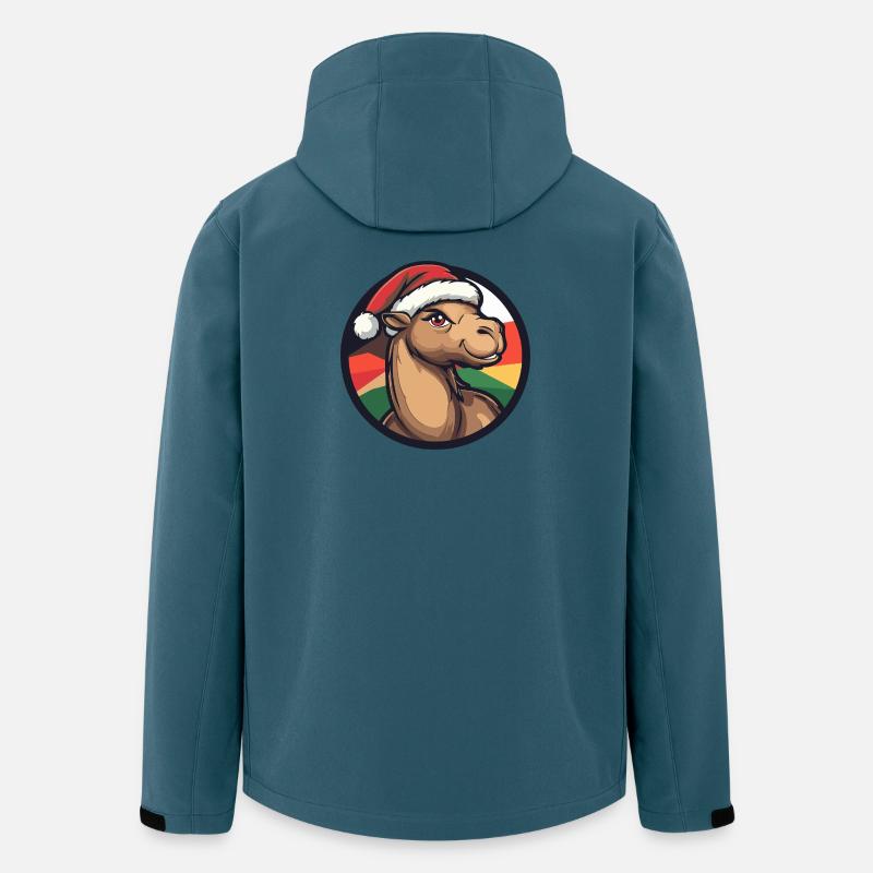 Kamel mit Weihnachtsmütze - Recycelte Männer Softshell-Jacke von Stanley/Stella - Dunkles Petrol