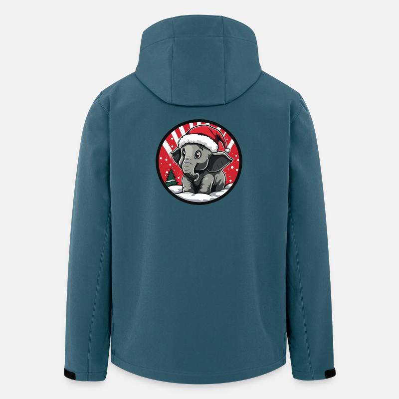 Weihnachts-Elefant Cartoon - Recycelte Männer Softshell-Jacke von Stanley/Stella - Dunkles Petrol