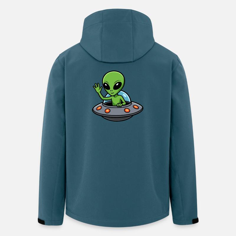 Außerirdischer Gruß im UFO - Recycelte Männer Softshell-Jacke von Stanley/Stella - Dunkles Petrol
