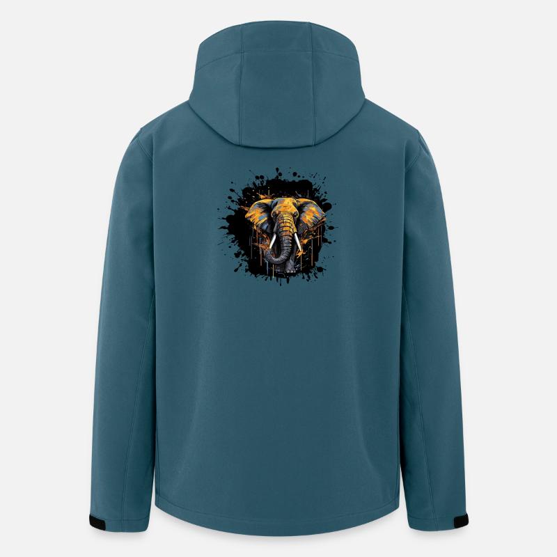 Elefant Splash - Recycelte Männer Softshell-Jacke von Stanley/Stella - Dunkles Petrol