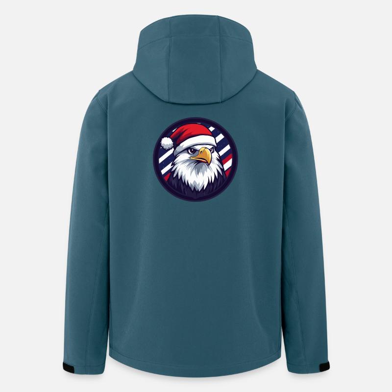 Weihnachtsadler im Flaggenkreis - Recycelte Männer Softshell-Jacke von Stanley/Stella - Dunkles Petrol