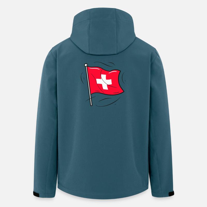Schweizer Flagge Patriot Design - Recycelte Männer Softshell-Jacke von Stanley/Stella - Dunkles Petrol