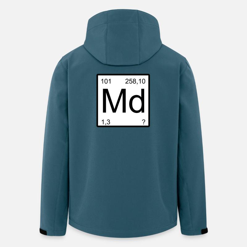 Monogramme de l’élément Md Mendelevium - Veste softshell homme en polyester recyclé Stanley/Stella - bleu pétrole foncé
