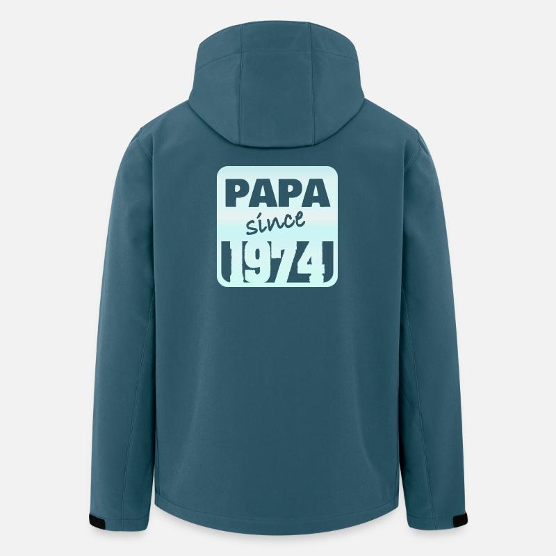 Papa 1974 - Recycelte Männer Softshell-Jacke von Stanley/Stella - Dunkles Petrol