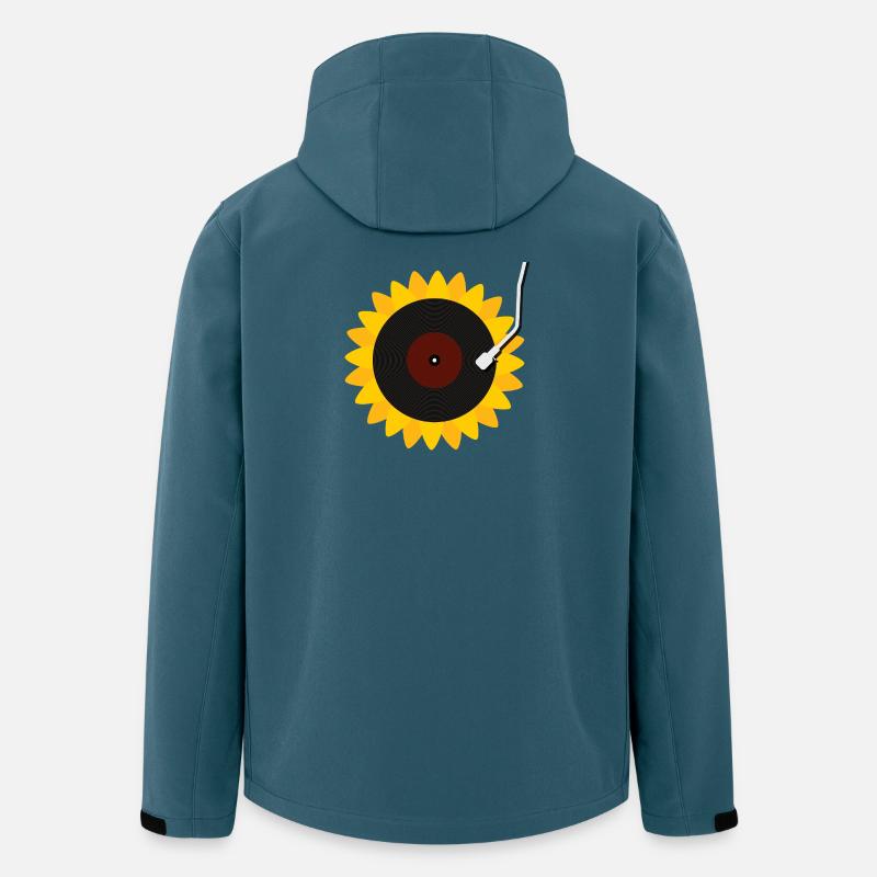 Sonnenblumen Schallplatte - Recycelte Männer Softshell-Jacke von Stanley/Stella - Dunkles Petrol