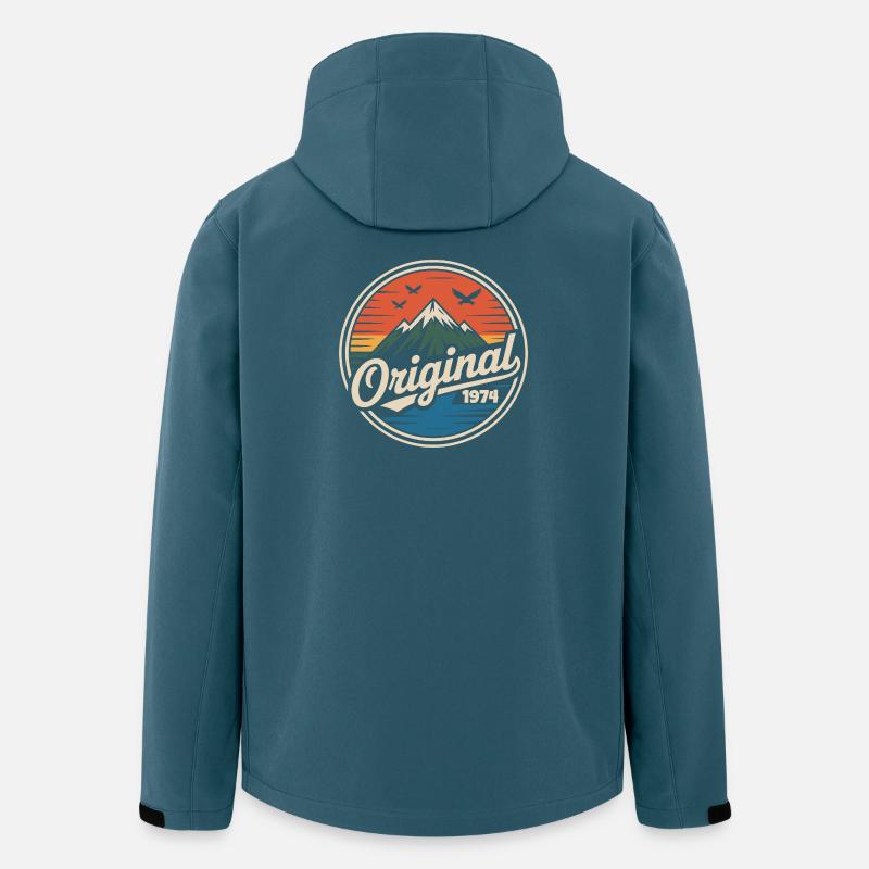 Originales Retro-Jubiläum von 1974 - Recycelte Männer Softshell-Jacke von Stanley/Stella - Dunkles Petrol