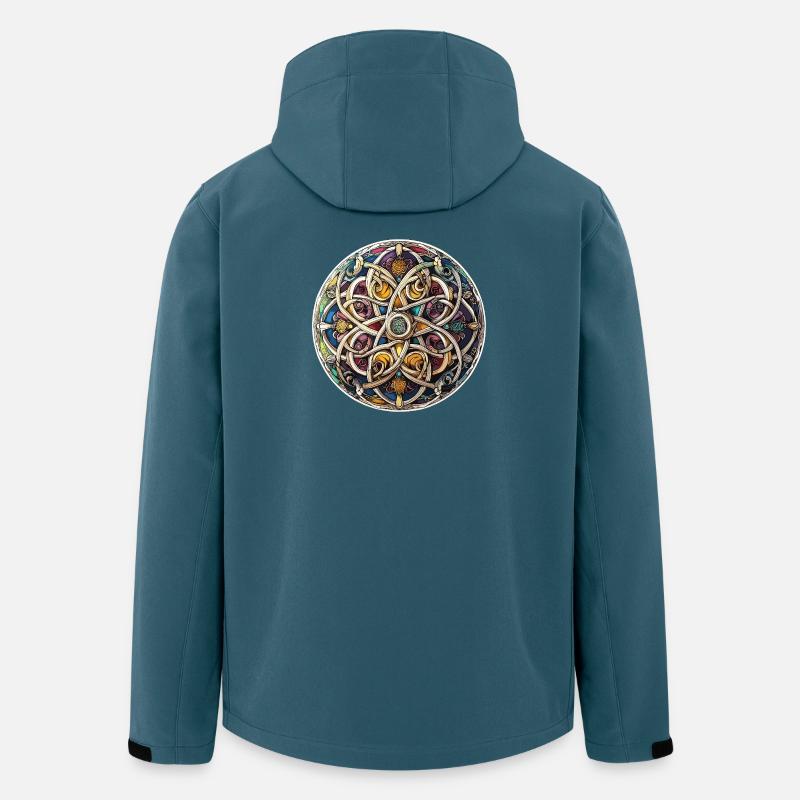Keltischer Knoten Kaleidoskop - Recycelte Männer Softshell-Jacke von Stanley/Stella - Dunkles Petrol