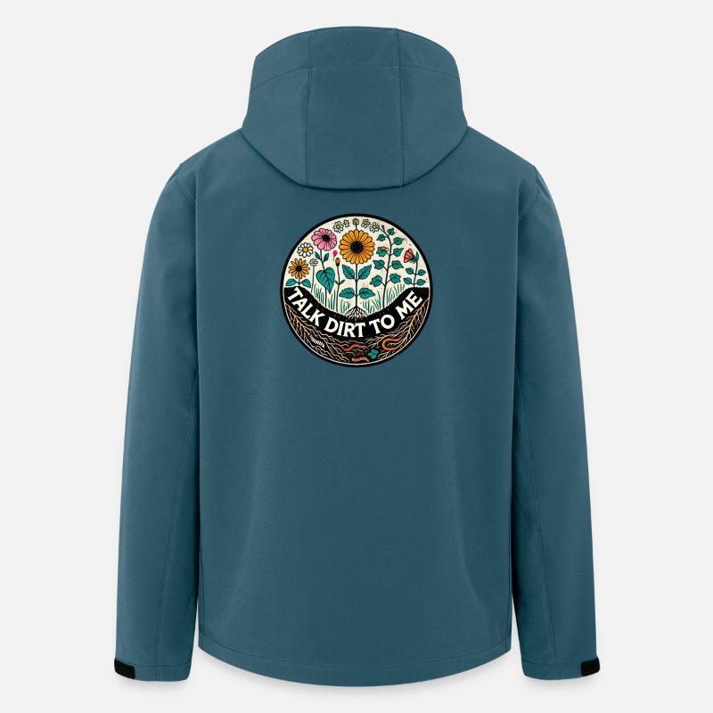 Talk Dirt To Me Blumenabzeichen - Recycelte Männer Softshell-Jacke von Stanley/Stella - Dunkles Petrol