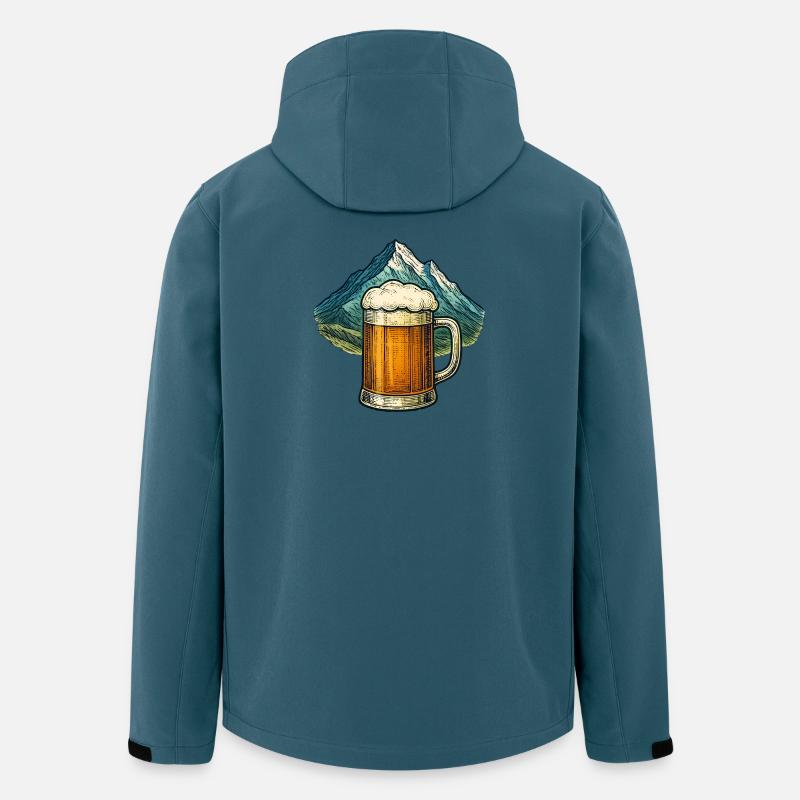 Bergbier-Motiv mit Gebirge - Recycelte Männer Softshell-Jacke von Stanley/Stella - Dunkles Petrol
