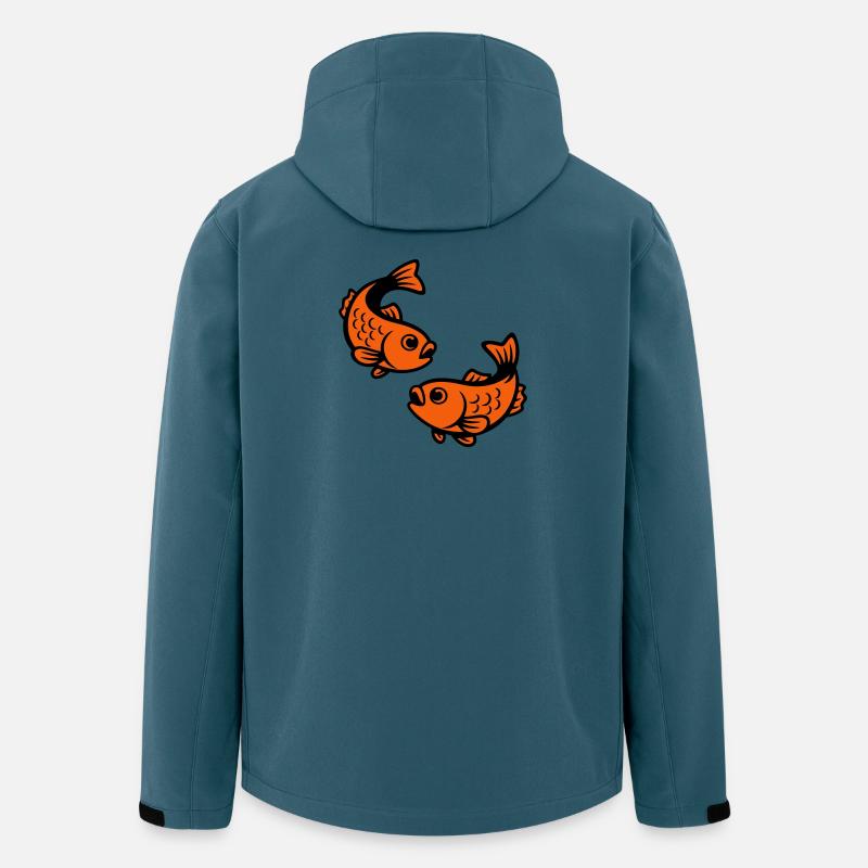 Style du poisson au Japon - Veste softshell homme en polyester recyclé Stanley/Stella - bleu pétrole foncé
