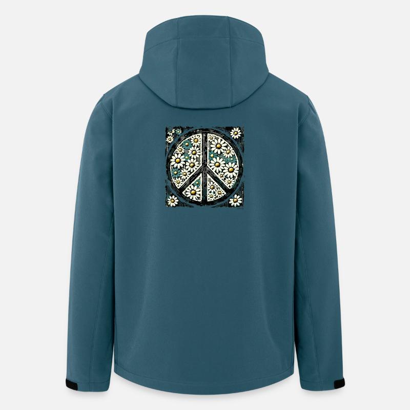 Daisy Peace Floral Emblem - Men’s Recycled Softshell Jacket by Stanley/Stella - stargazer