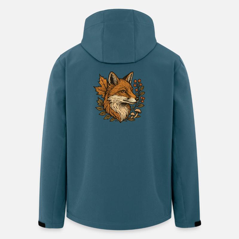 Herbstfuchs im Blätterkranz - Recycelte Männer Softshell-Jacke von Stanley/Stella - Dunkles Petrol