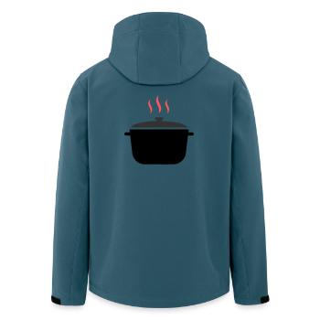 Kochtopf Dampf Kochen - Recycelte Männer Softshell-Jacke von Stanley/Stella - Dunkles Petrol - Hinten - AI Model Male 185 light (185cm)