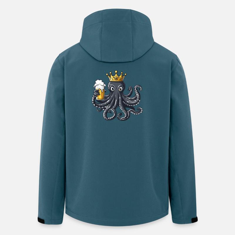 Oktopus Bier König - Recycelte Männer Softshell-Jacke von Stanley/Stella - Dunkles Petrol