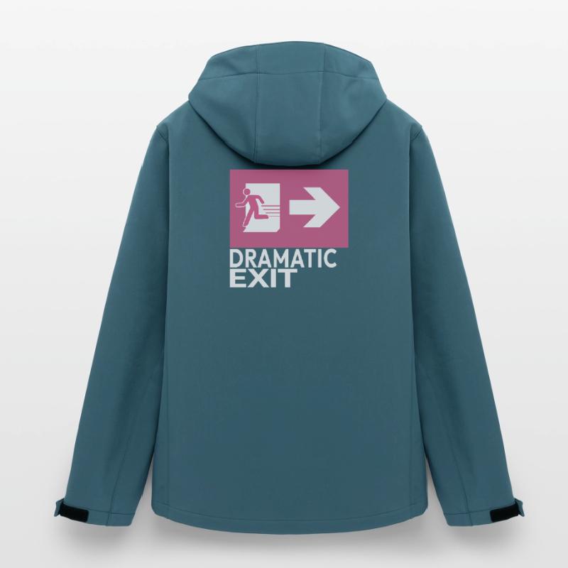 Dramatic Exit Funny Statement Minimal Grafik Recycelte Männer Softshell-Jacke von Stanley/Stella