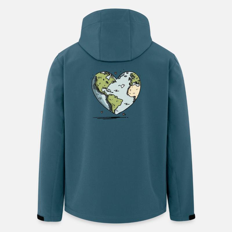 Herz der Erde Globus - Recycelte Männer Softshell-Jacke von Stanley/Stella - Dunkles Petrol