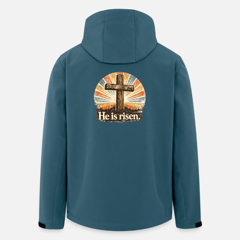 He Is Risen - Recycelte Männer Softshell-Jacke von Stanley/Stella - Dunkles Petrol