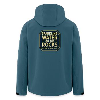 Eau pétillante sur rochers, néon - Veste softshell homme en polyester recyclé Stanley/Stella - bleu pétrole foncé - Dos - AI Model Male 185 light (185cm)