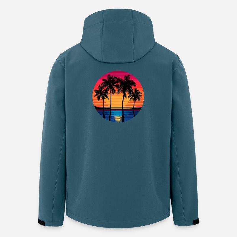 Strand Meer Palmen - Recycelte Männer Softshell-Jacke von Stanley/Stella - Dunkles Petrol