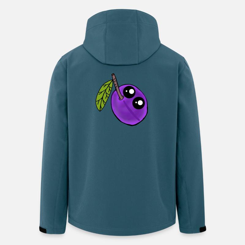 Pflaume Kawaii Pflaumen Obst Frucht - Recycelte Männer Softshell-Jacke von Stanley/Stella - Dunkles Petrol