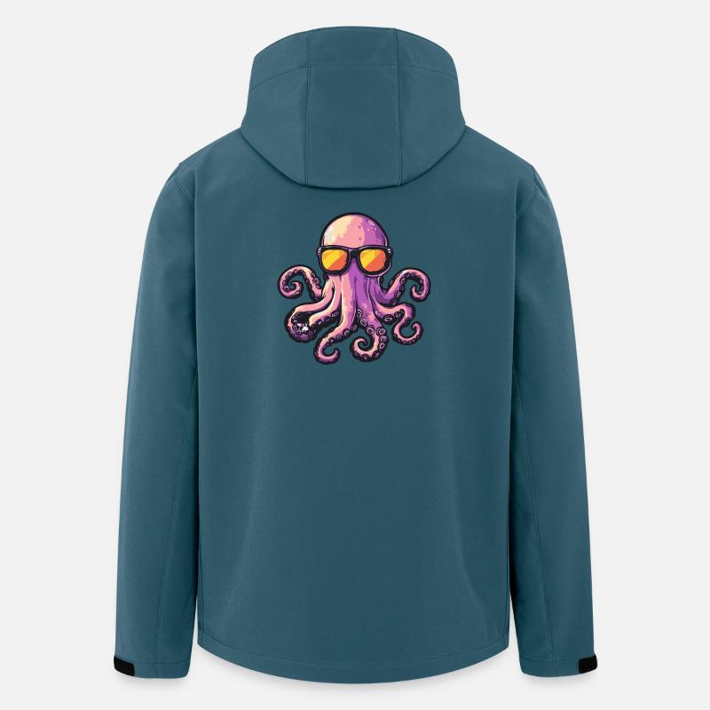 Oktopus Comic Urlaub - Recycelte Männer Softshell-Jacke von Stanley/Stella - Dunkles Petrol