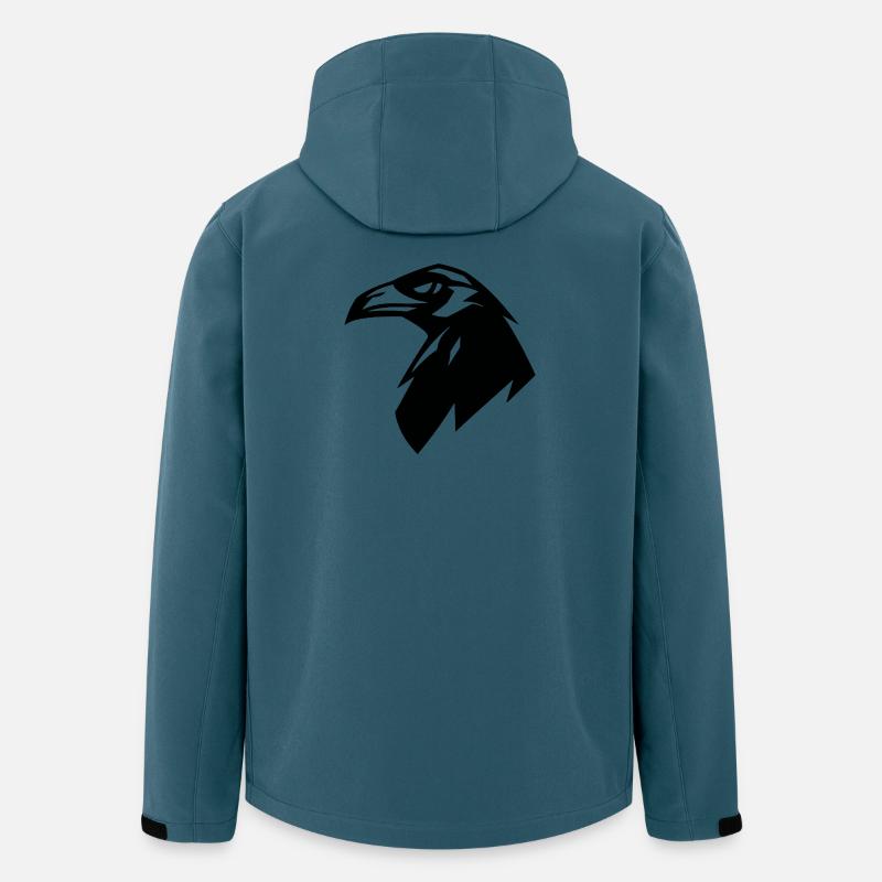Raven, Simple Silhouette Logo - Recycelte Männer Softshell-Jacke von Stanley/Stella - Dunkles Petrol