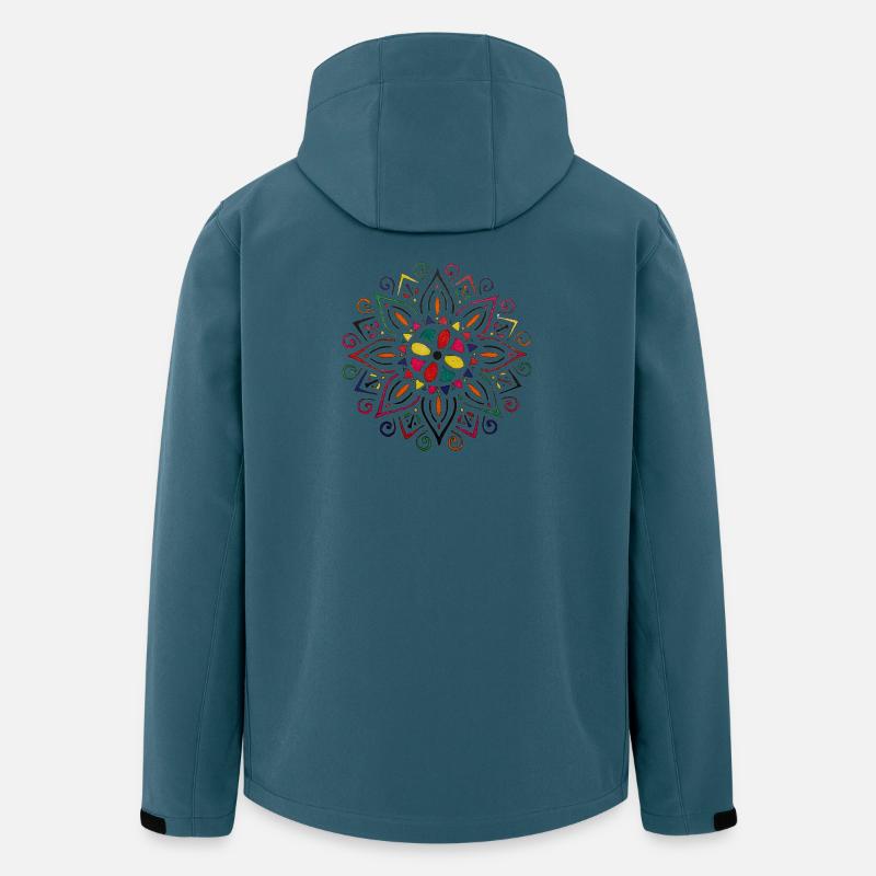 Mandala Farbenspiel- Martina Eßer - Recycelte Männer Softshell-Jacke von Stanley/Stella - Dunkles Petrol
