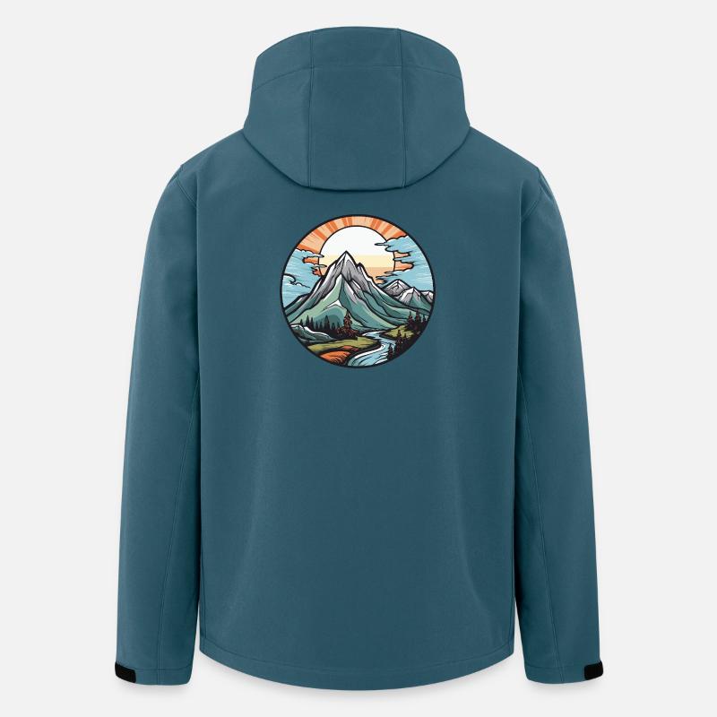 Berge Landschaft - Recycelte Männer Softshell-Jacke von Stanley/Stella - Dunkles Petrol