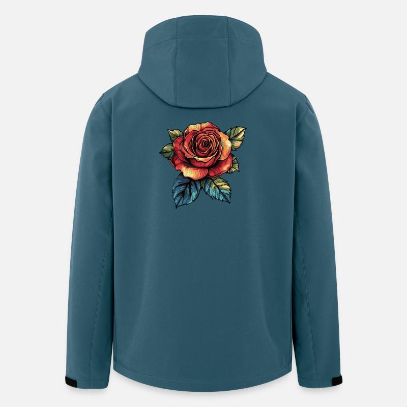 Rose Blume - Recycelte Männer Softshell-Jacke von Stanley/Stella - Dunkles Petrol
