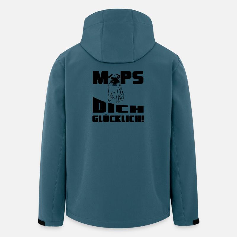 Mops dich glücklich! Geschenk - Recycelte Männer Softshell-Jacke von Stanley/Stella - Dunkles Petrol