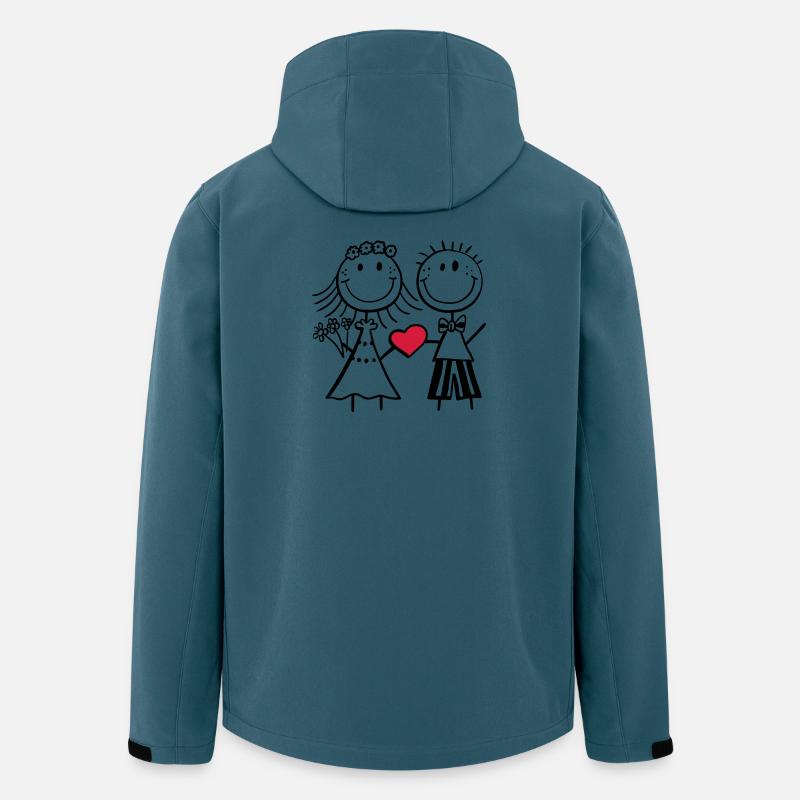 Verliebtes Brautpaar - Hochzeit - Herz - Geschenk - Recycelte Männer Softshell-Jacke von Stanley/Stella - Dunkles Petrol