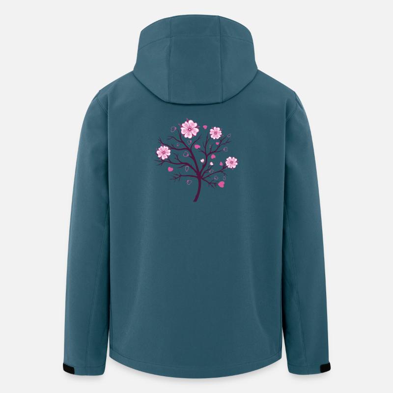 Fleurs de cerisier Sakura Spring - Veste softshell homme en polyester recyclé Stanley/Stella - bleu pétrole foncé