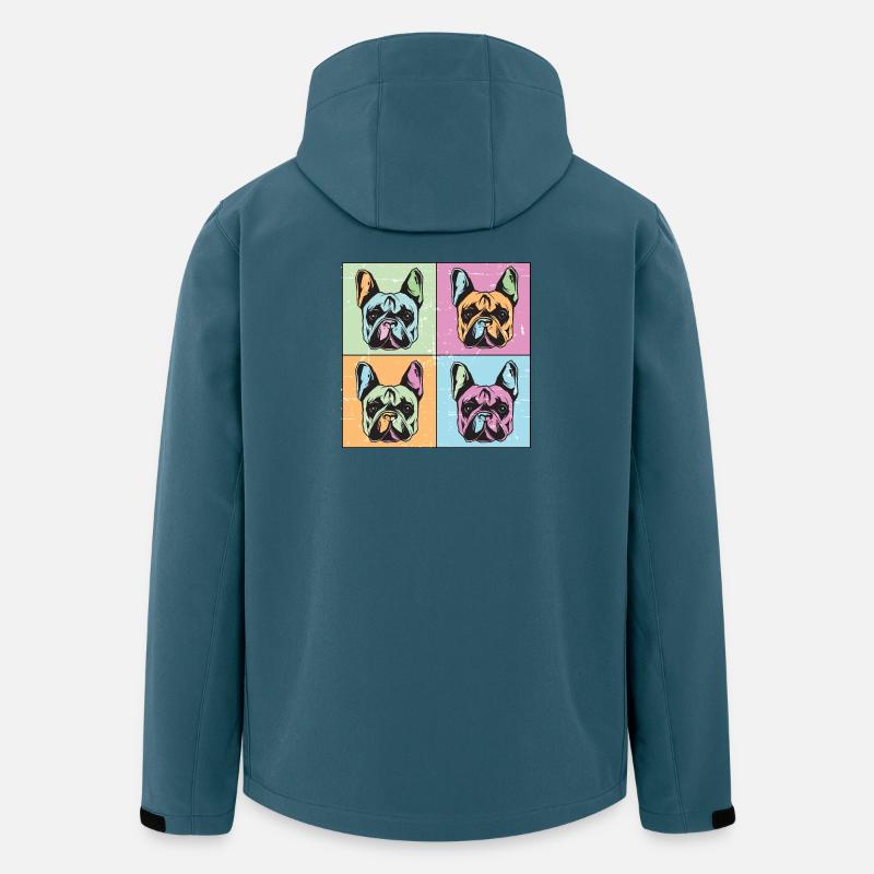 Bulldoggen Bild Abstrakt - Recycelte Männer Softshell-Jacke von Stanley/Stella - Dunkles Petrol
