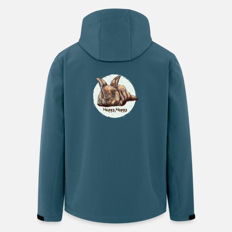 Happy Hoppy - Recycelte Männer Softshell-Jacke von Stanley/Stella - Dunkles Petrol