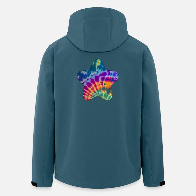 Groovy Tie Dye Stern - Recycelte Männer Softshell-Jacke von Stanley/Stella - Dunkles Petrol