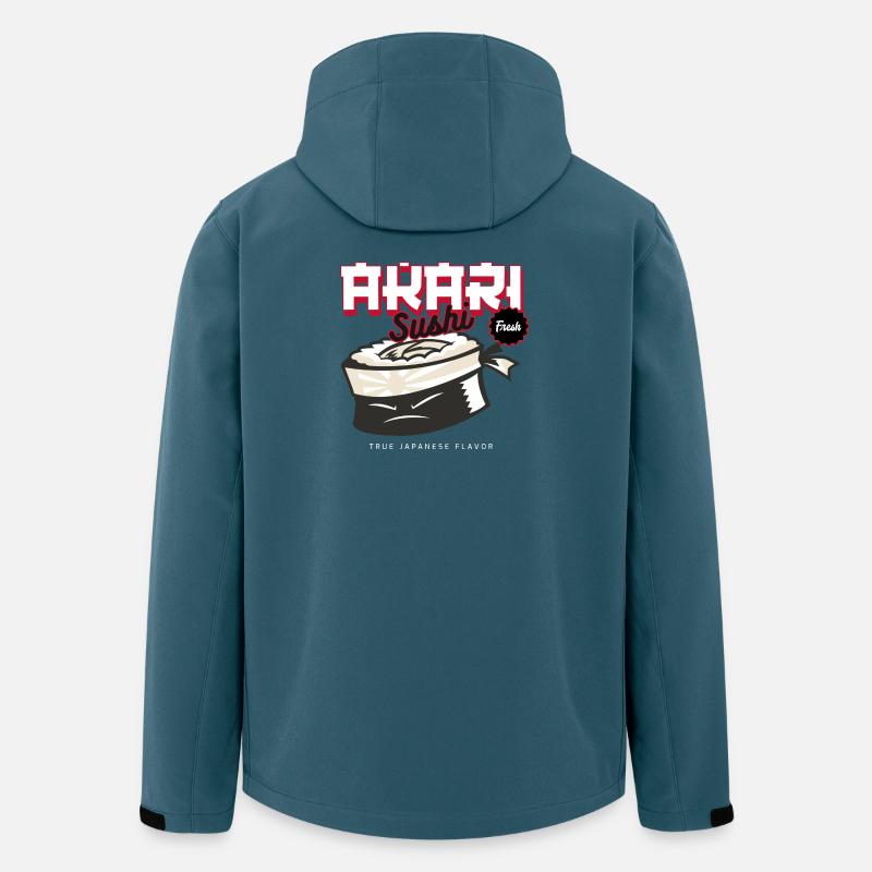AKARI Sushi – Vraie saveur japonaise - Veste softshell homme en polyester recyclé Stanley/Stella - bleu pétrole foncé