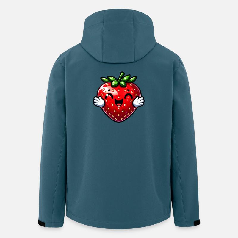 Erdbeeren Erdbeeren - Recycelte Männer Softshell-Jacke von Stanley/Stella - Dunkles Petrol